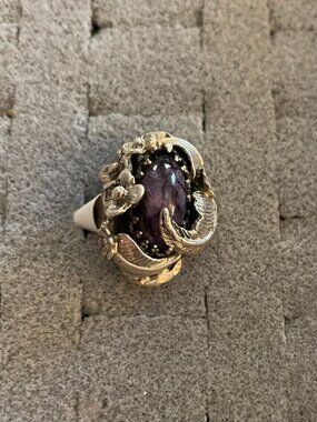 Vintage Sterling Silver Ring Sz 6.5 Handmade Gemstone Bob Stringer Y2K Boho $250